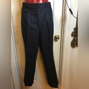 VTG PETERBOROUGH ROW BLOOMINGDALES MEN'S WOOL CHARCOAL PANTS 34X 28" L -PLEATED